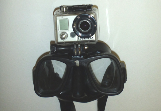 Montage camra GoPro sur masque