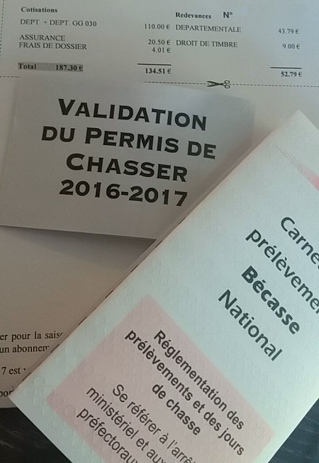 Validation permis de chasser Gard 2016 2017