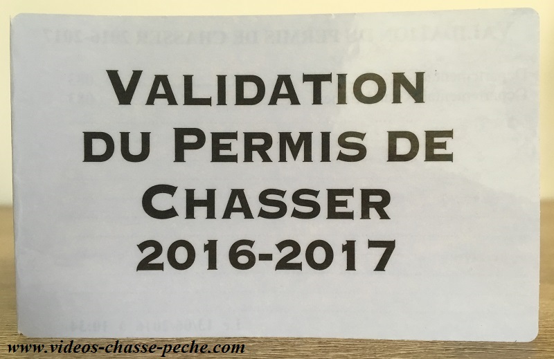 Validation permis de chasser 2016 2017