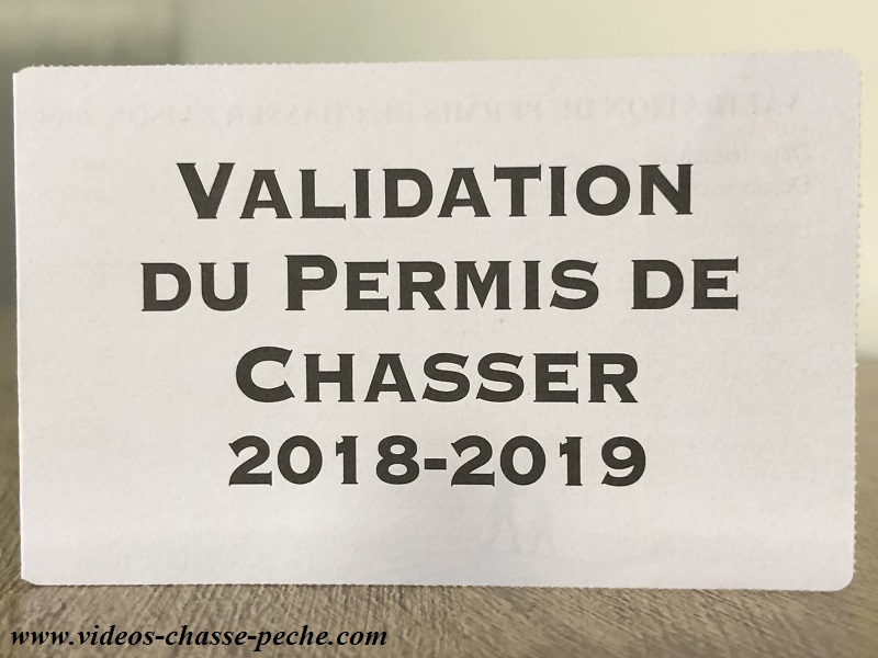 Validation permis de chasser 2018 2019