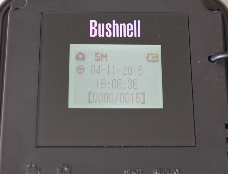 Bushnell Trophy Cam HD écran paramétrage